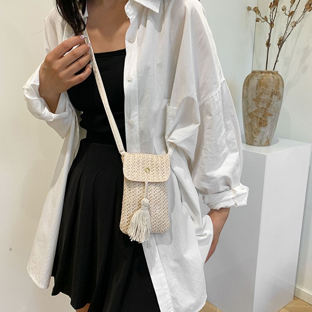 Woven Straw Bag - Fashion Weaving Straw Woven Handbag Long