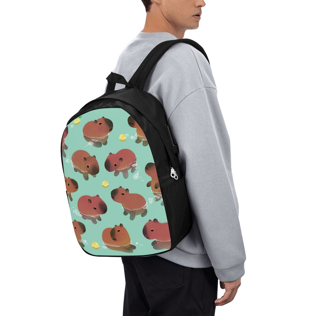 Capybara Animal Pattern Backpa - Women Bags College 리뷰 및 가격