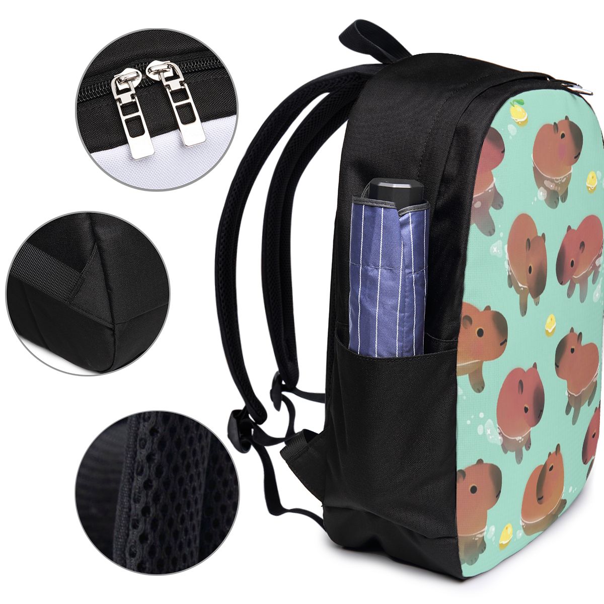 Capybara Animal Pattern Backpa - Women Bags College 리뷰 및 가격