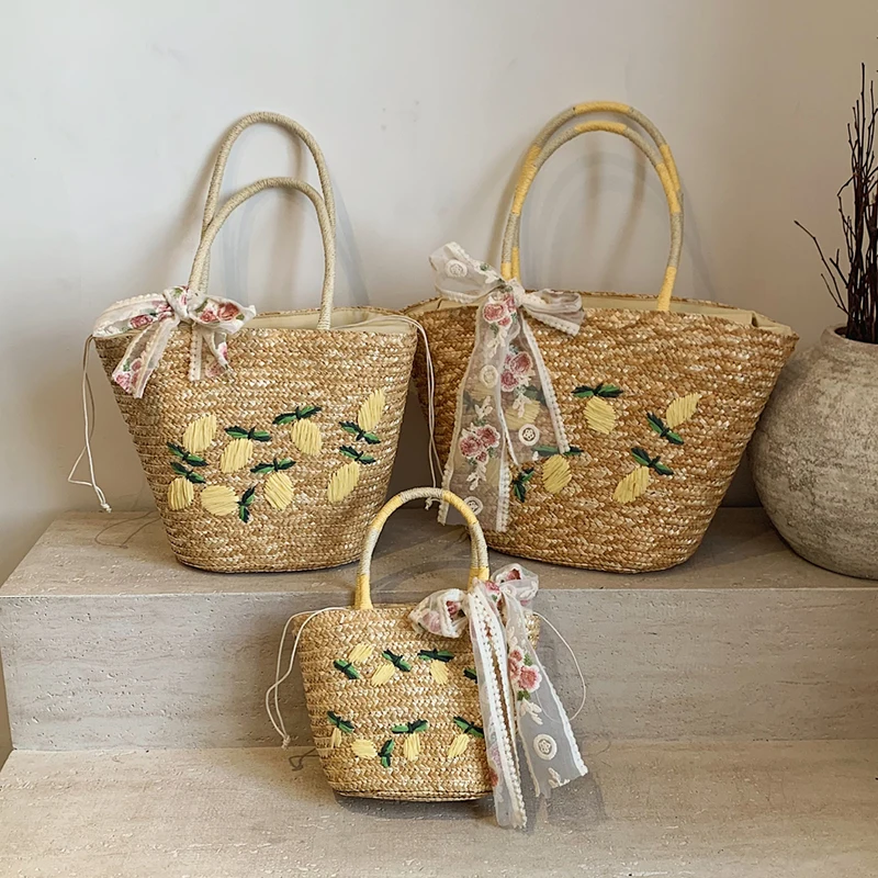 Large Capacity Beach Shoulder  - Woven Straw Bag 리뷰 및 가격