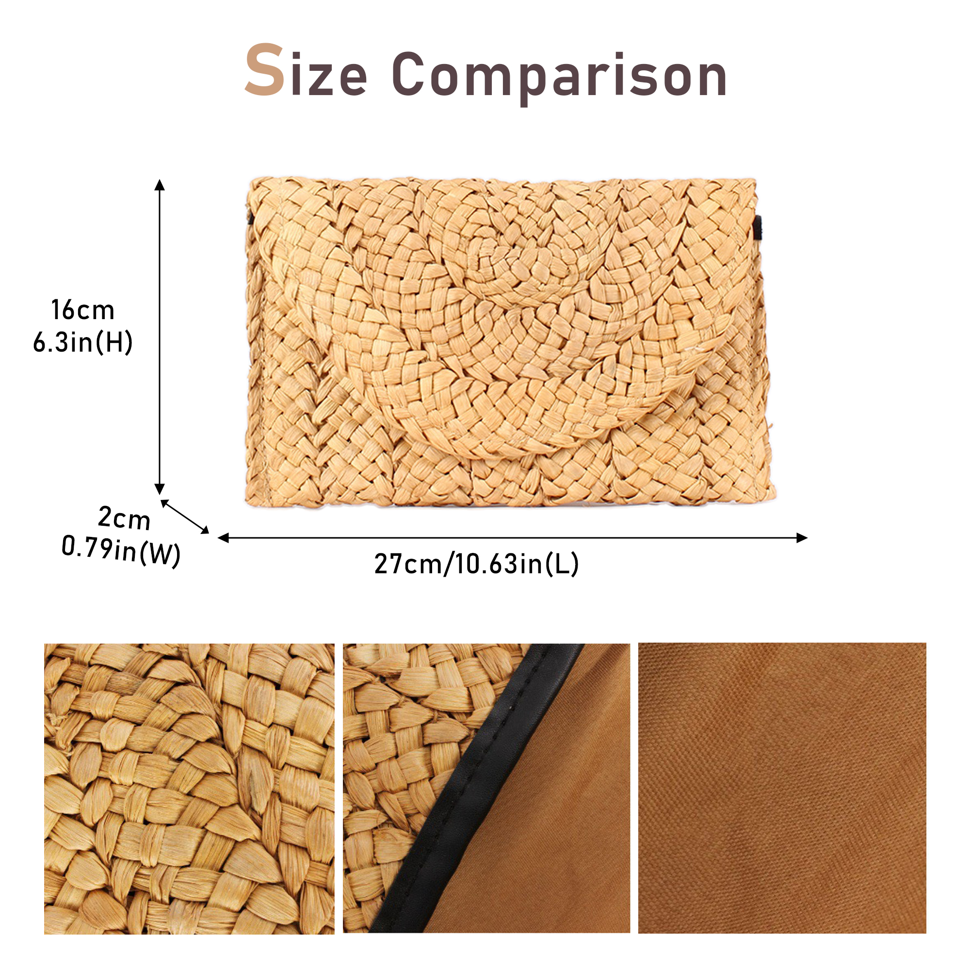 Women Fashion Straw Clutch Bag - Flap Bag Envelope 리뷰 및 가격