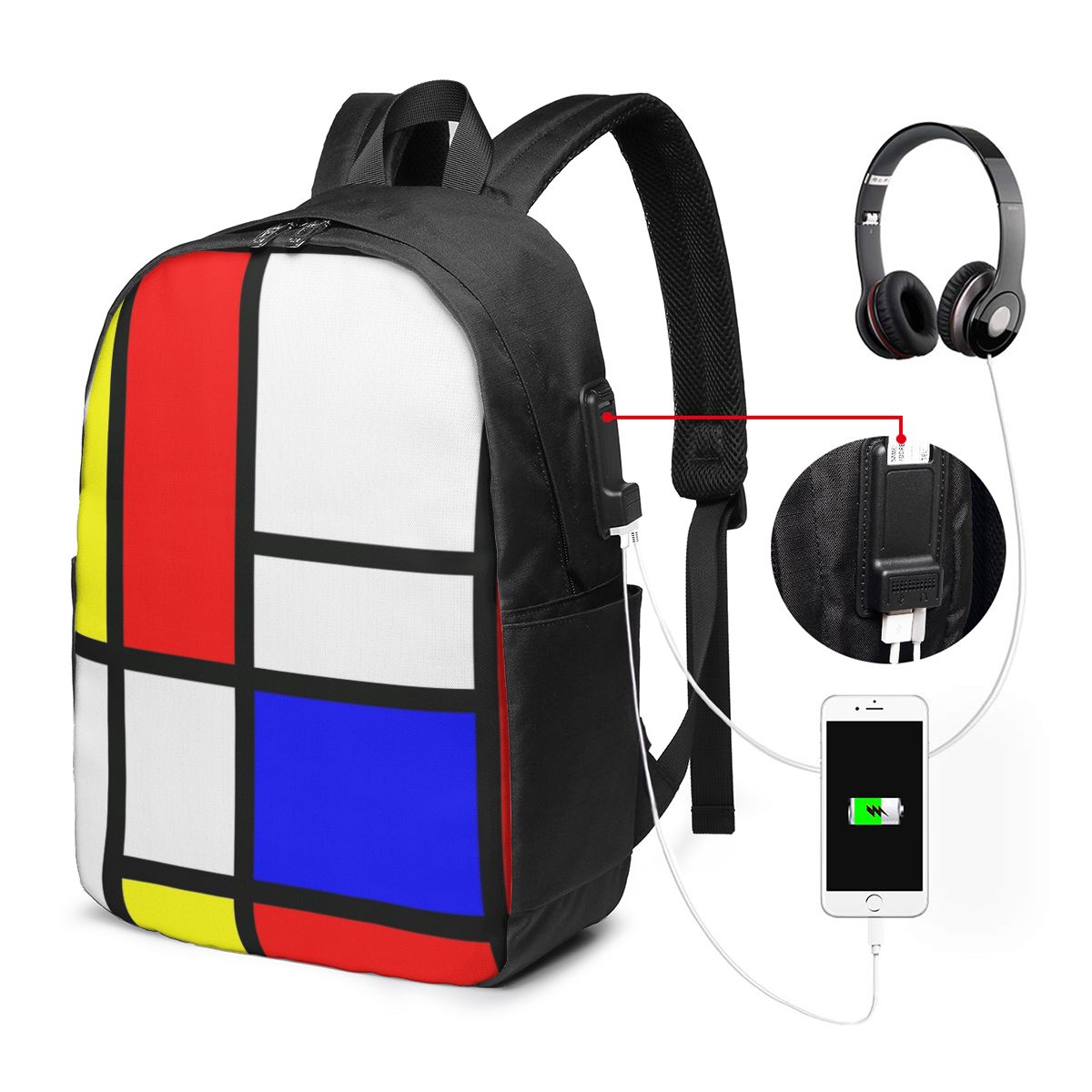 Piet Mondrian Composition  Bac - Women Bags College 리뷰 및 가격