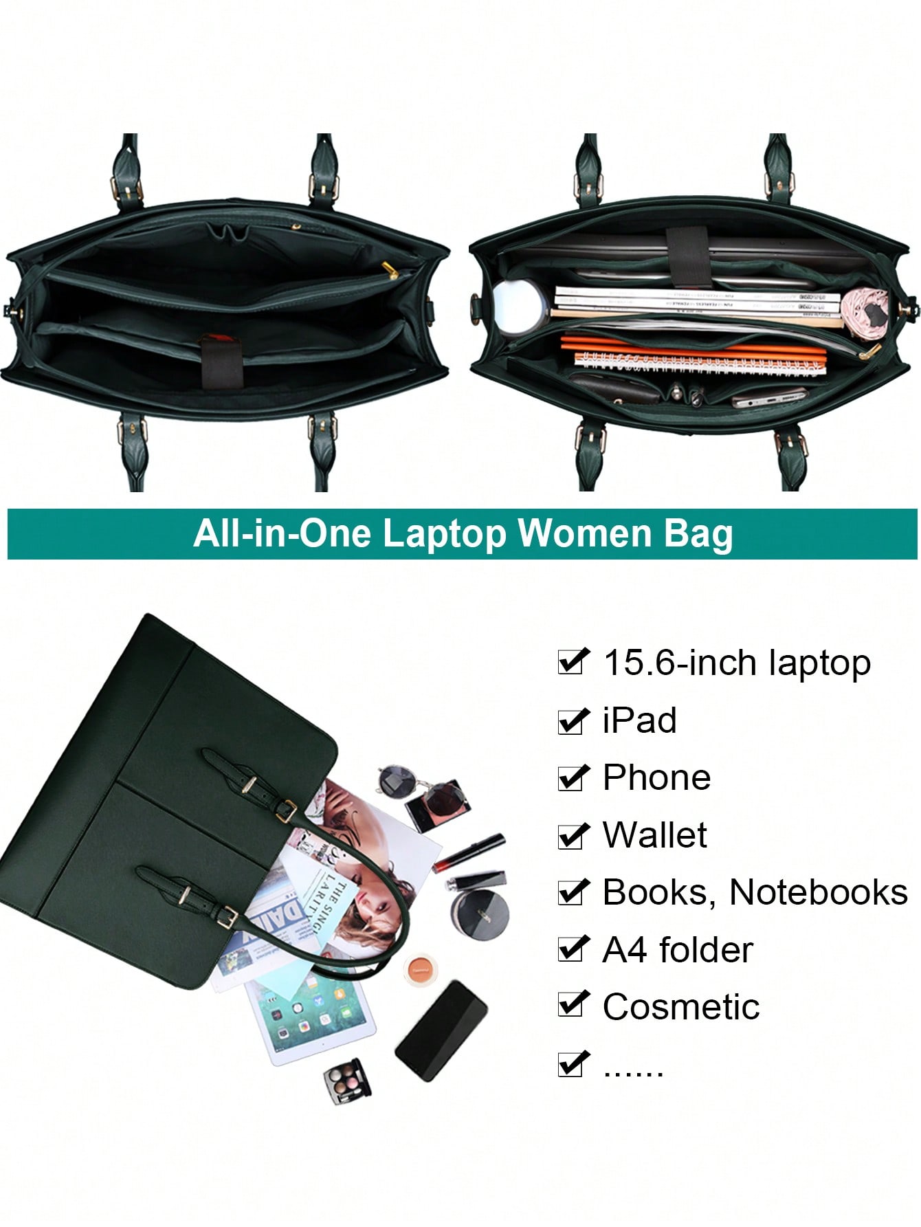 15.6 Inch Leather Laptop Tote  - Women'S Tote Bags For Work 리뷰 및 가격