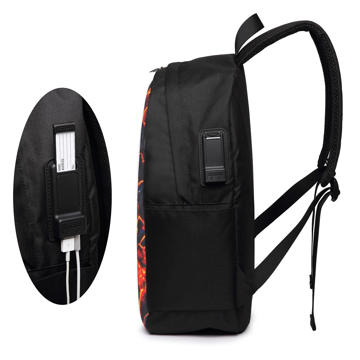 Magma Volcano Lava Fire Backpa - Women Bags College 리뷰 및 가격