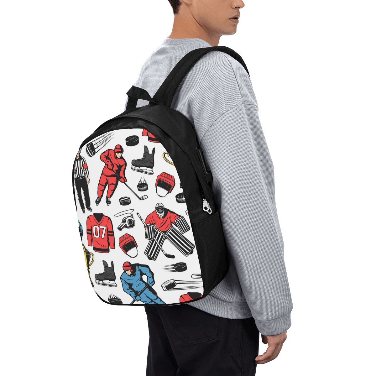 Ice Hockey Players On Rink Bac - Women Bags College 리뷰 및 가격