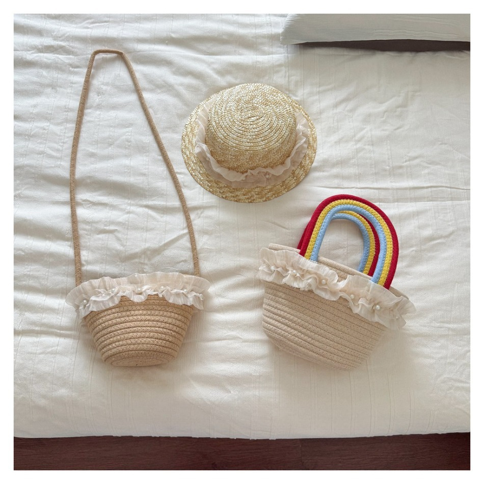 Kids Summer Straw Hat and Bag  - Woven Straw Bag 리뷰 및 가격