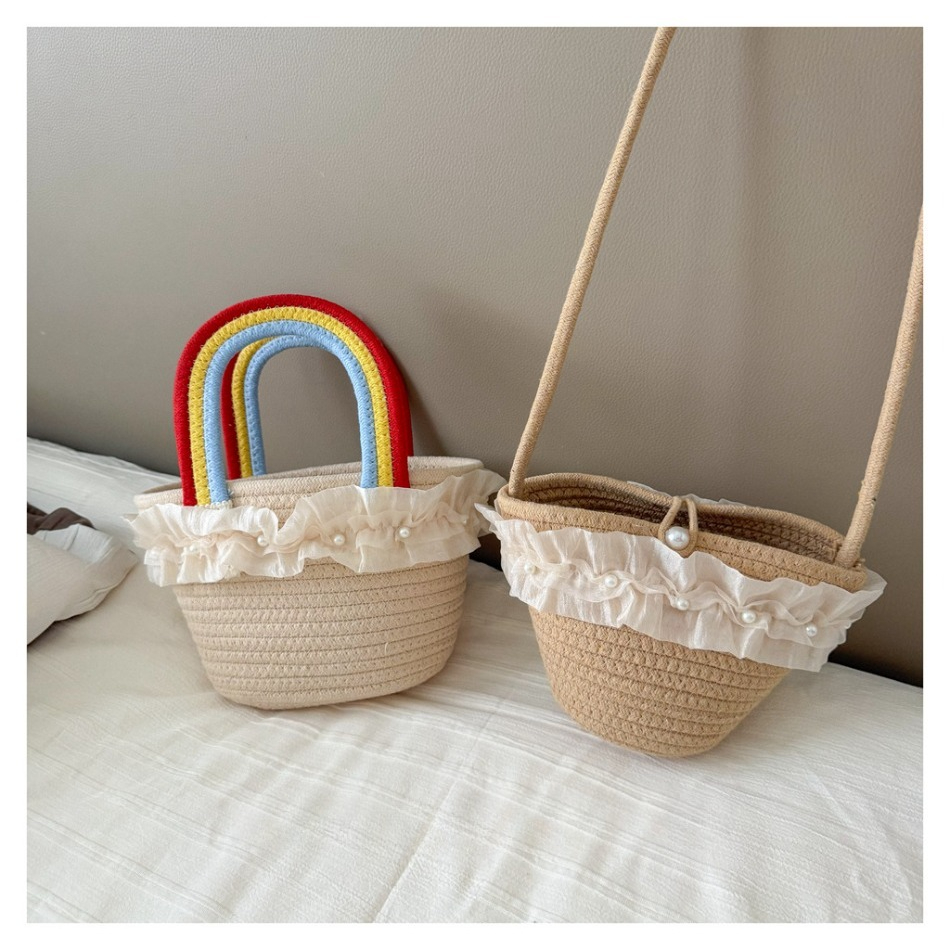 Kids Summer Straw Hat and Bag  - Woven Straw Bag 리뷰 및 가격