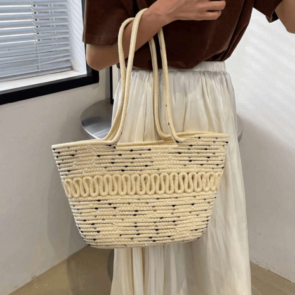 Casual Nylon Woven Tote Bag Kn - Woven Straw Bag 리뷰 및 가격