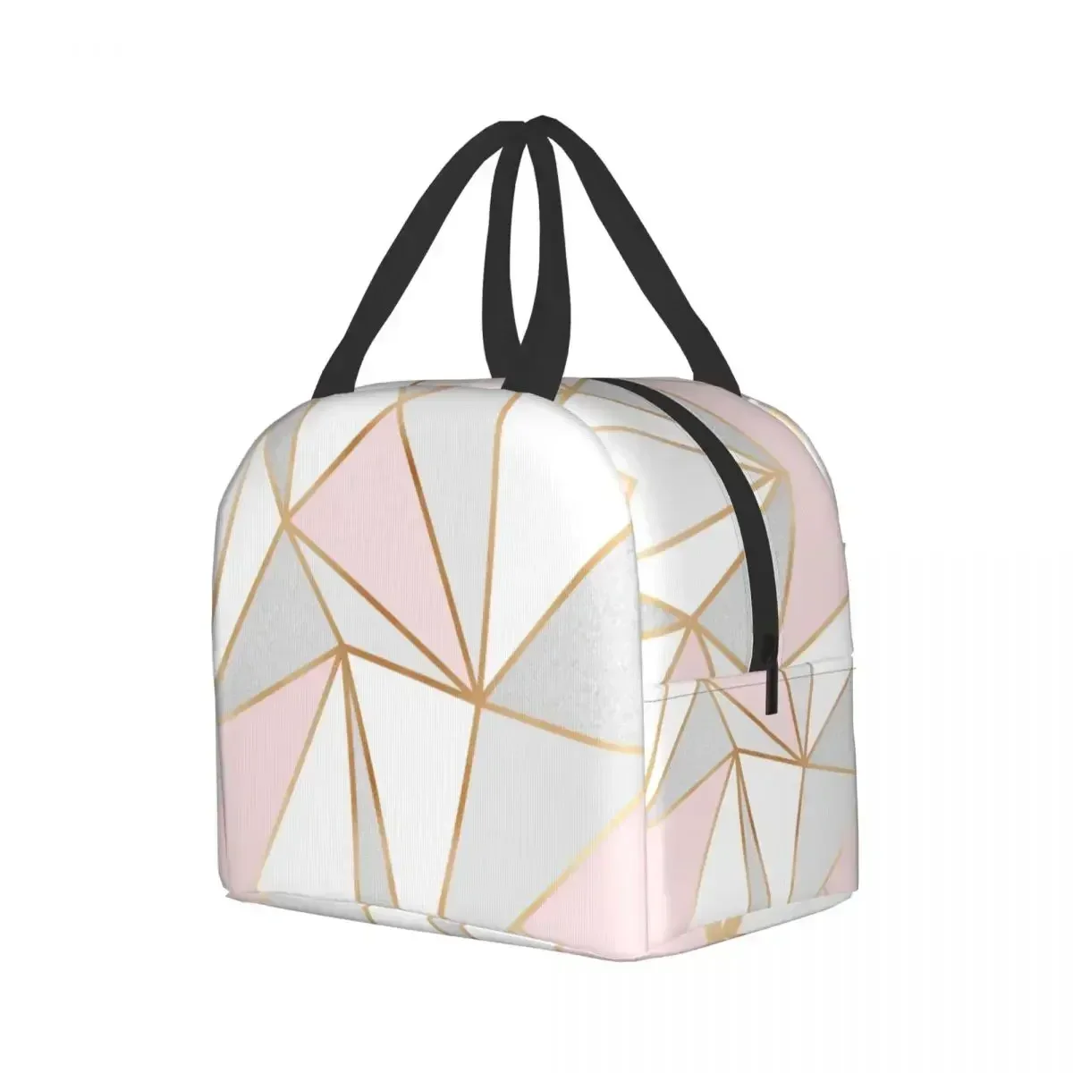 Pink Grey Gold Geometric Abstr - Women Bags Grey 리뷰 및 가격