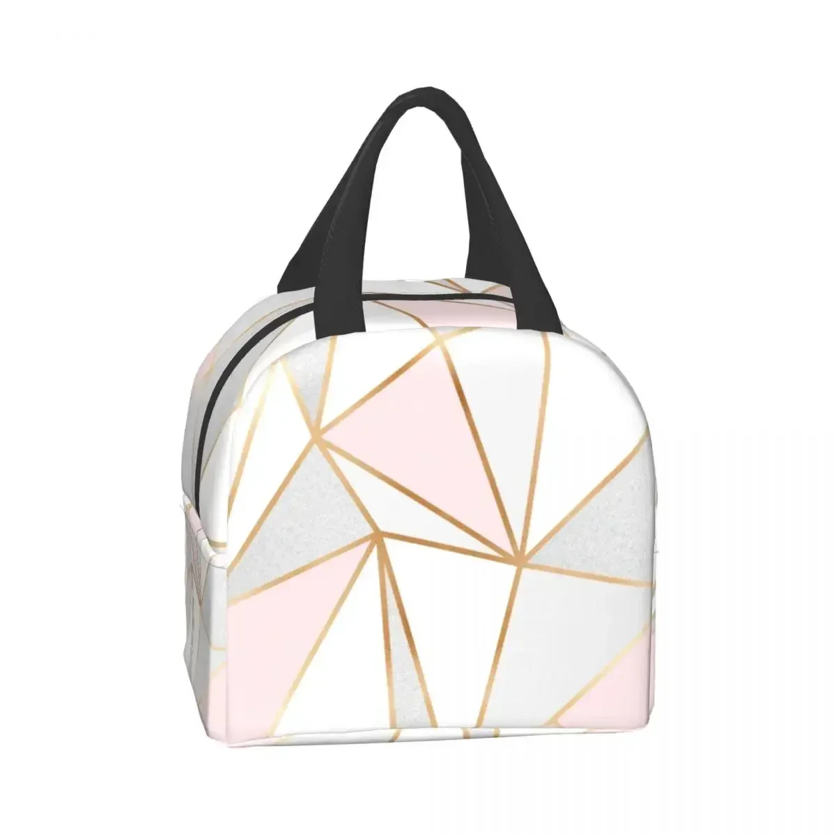 Pink Grey Gold Geometric Abstr - Women Bags Grey 리뷰 및 가격