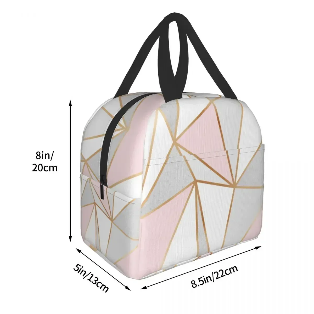 Pink Grey Gold Geometric Abstr - Women Bags Grey 리뷰 및 가격
