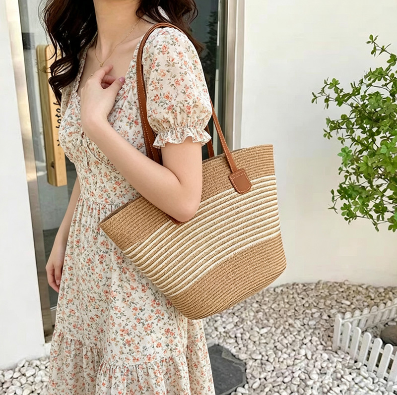 CLAREGQI  Women's Striped Stra - Woven Straw Bag 리뷰 및 가격