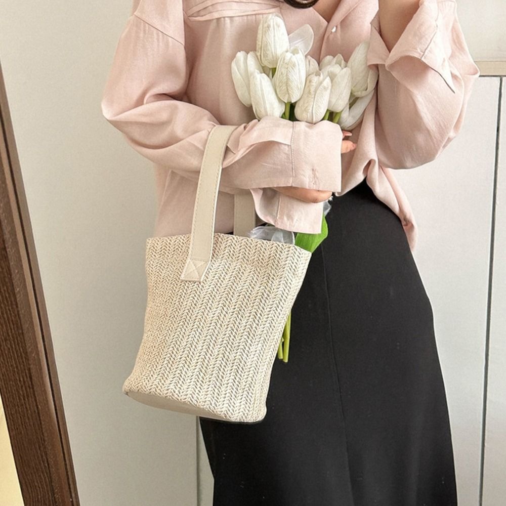 Sweet PU Straw Bucket Bag Kore - Woven Straw Bag 리뷰 및 가격