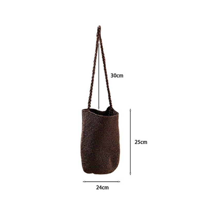 Hylhexyr Gold Silver Bucket Sh - Woven Straw Bag 리뷰 및 가격
