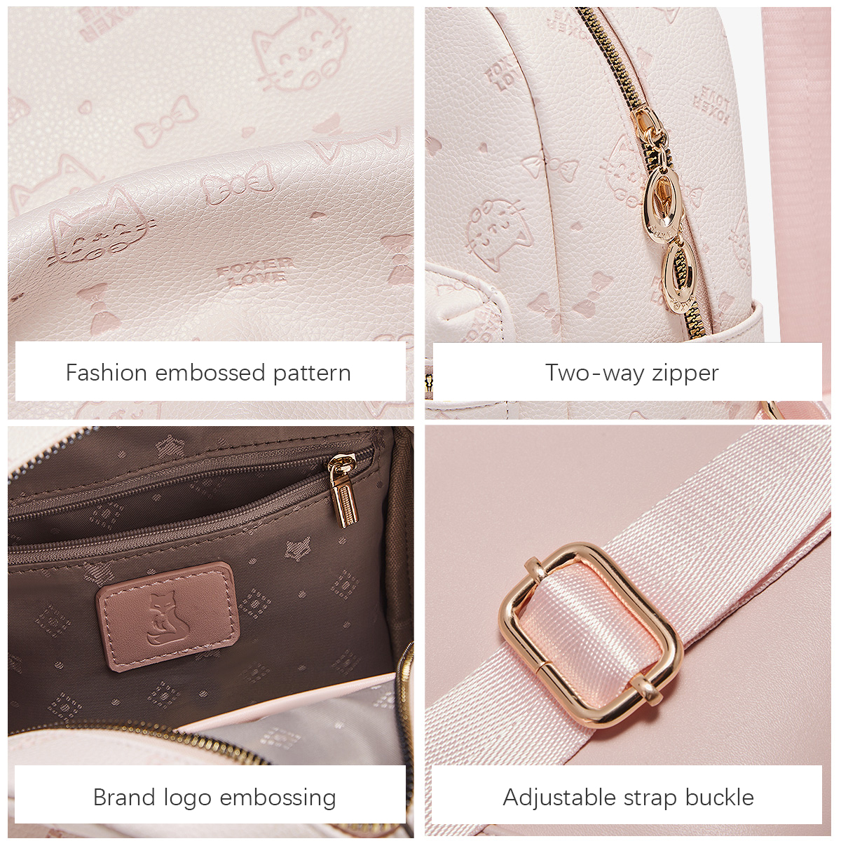 FOXER Brand PVC Leather Backpa - Women'S Bags Designer Brands 리뷰 및 가격