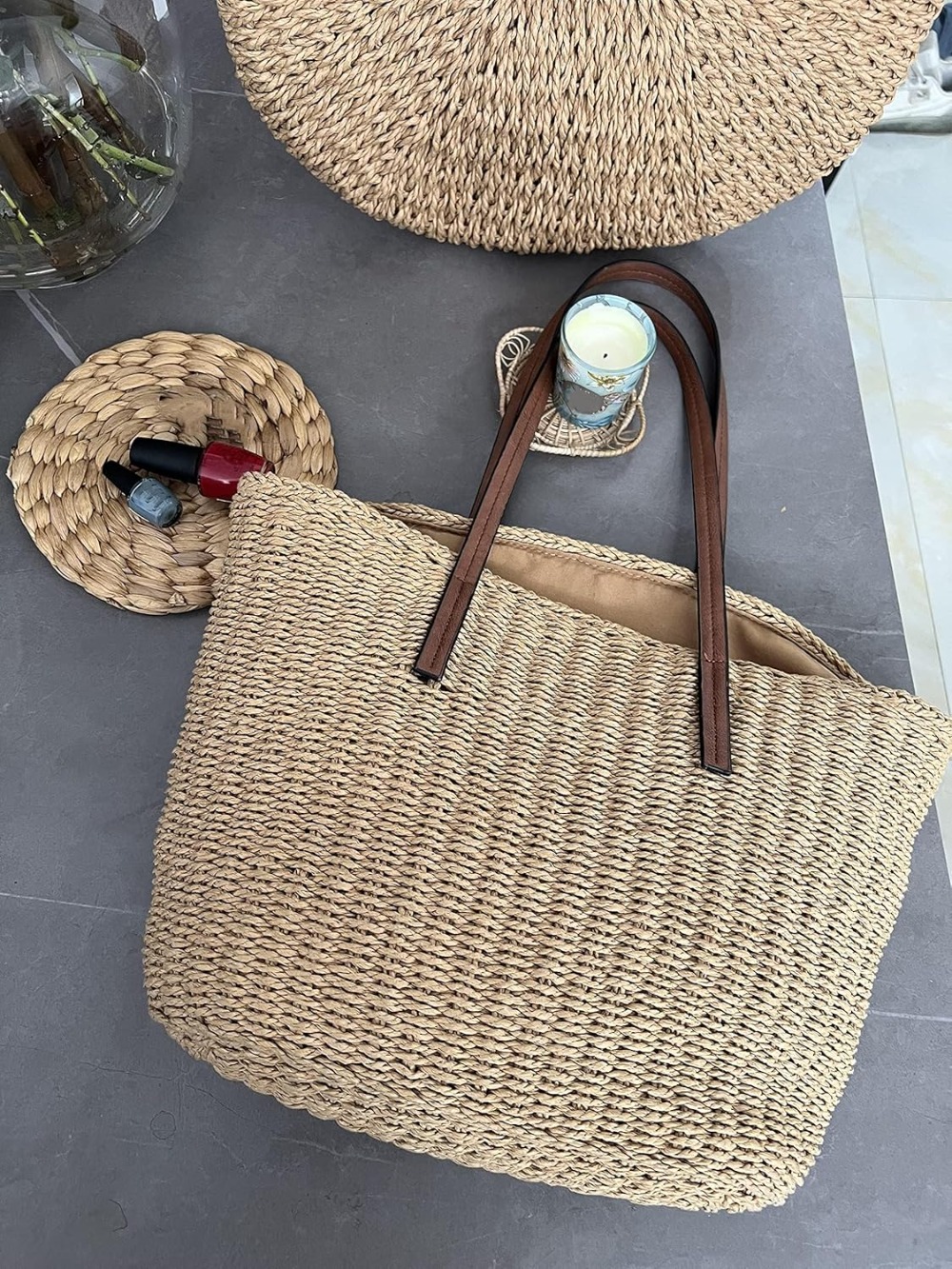M Size Travel Straw Tote Bag W - Woven Straw Bag 리뷰 및 가격