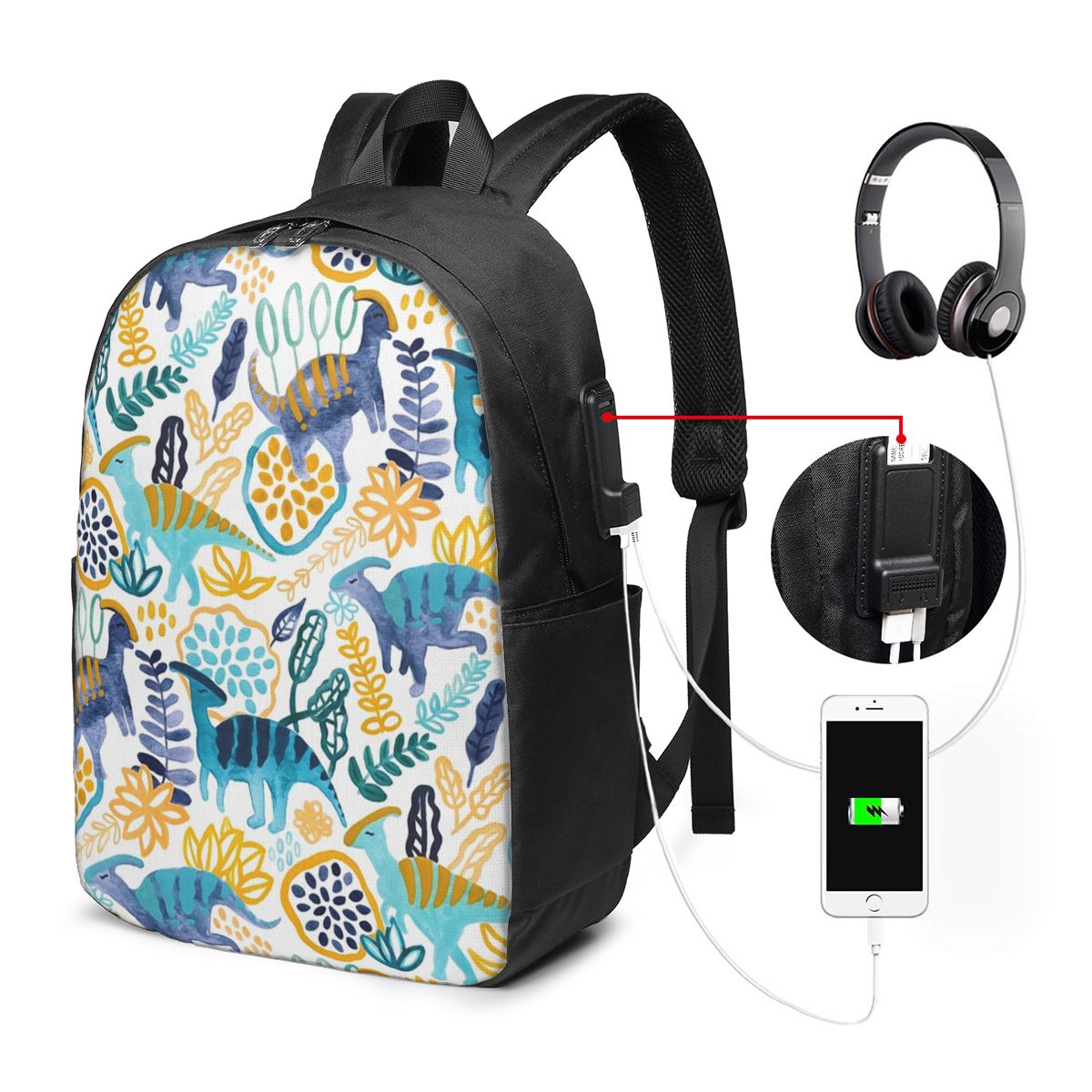 Gouache Parasaurolophuses Back - Women Bags College 리뷰 및 가격