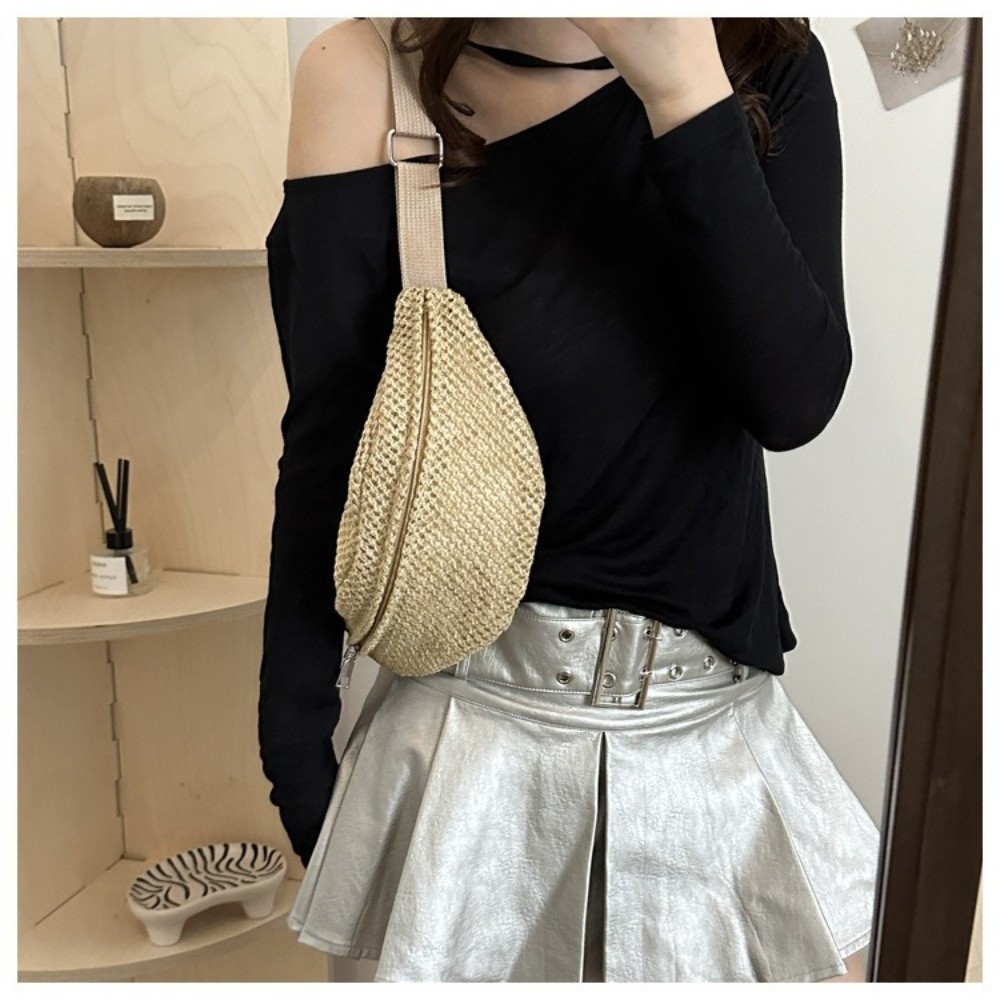 Vacation Woven Waist Pouch Boh - Woven Straw Bag 리뷰 및 가격