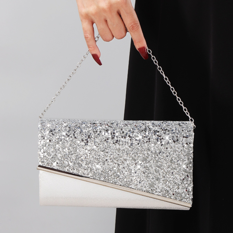 Silver Glitter Envelope Clutch - Flap Bag Envelope 리뷰 및 가격
